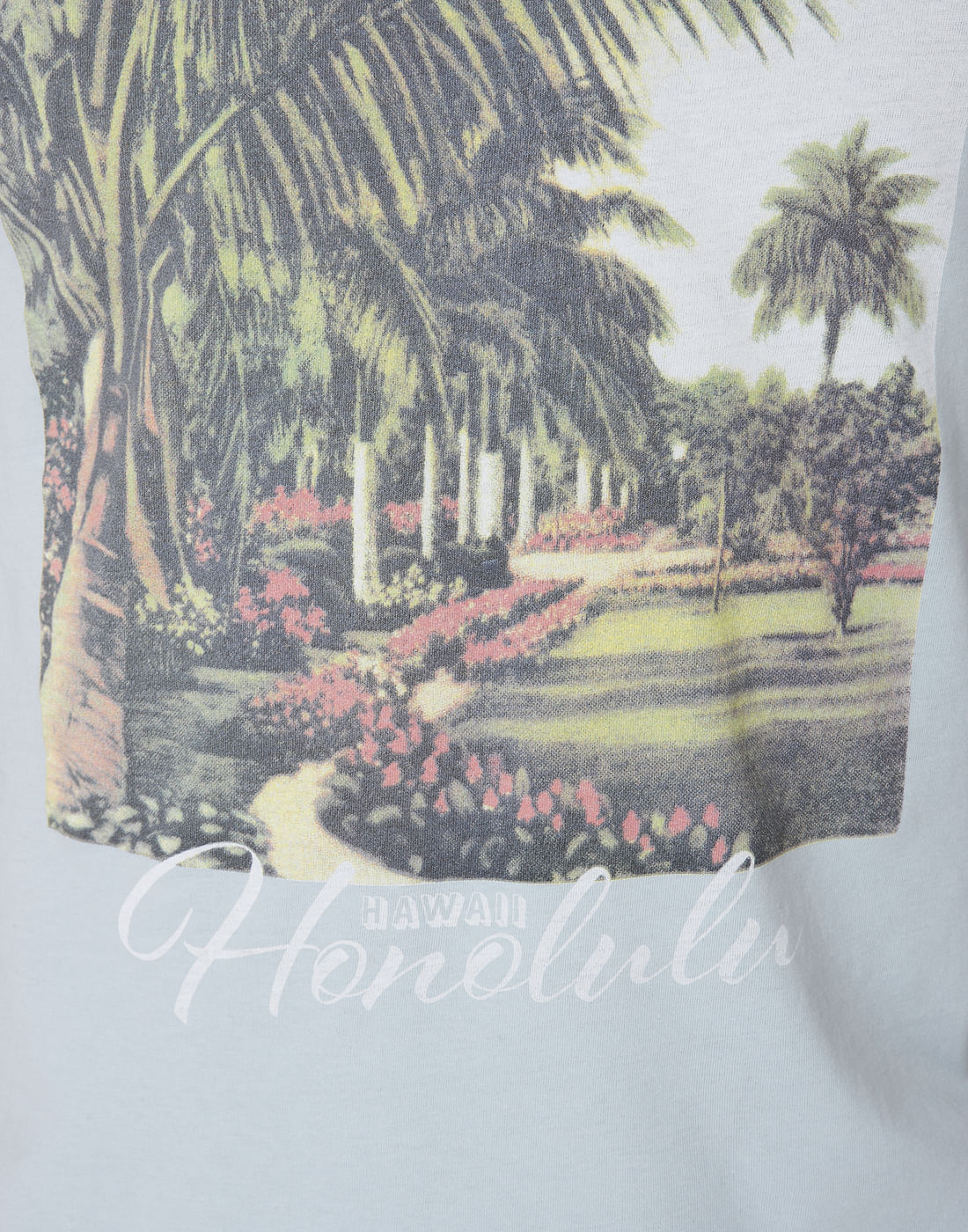 Blue Printed Crew Neck T-Shirt