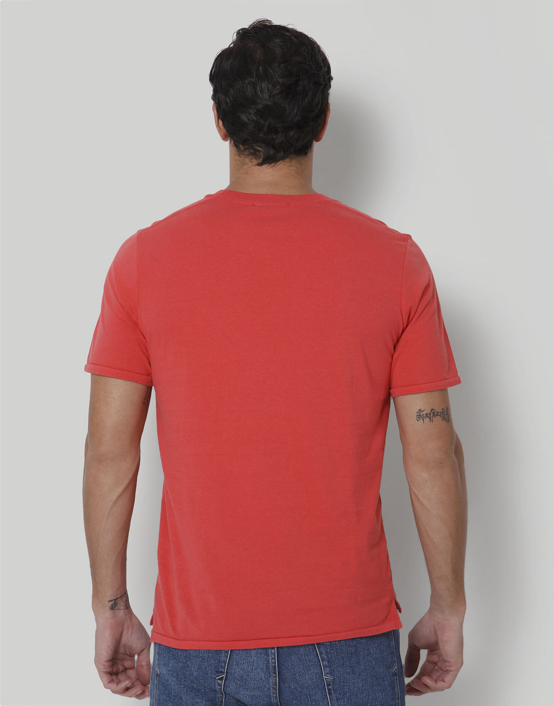 Red Printed Crew Neck T-Shirt