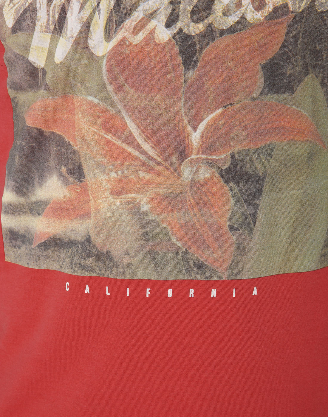 Red Printed Crew Neck T-Shirt