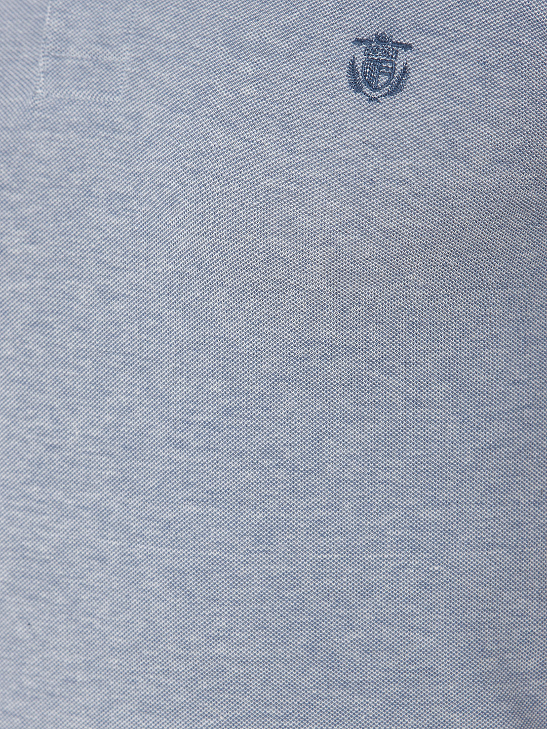 Blue Contrast Tipping Polo Neck T-Shirt