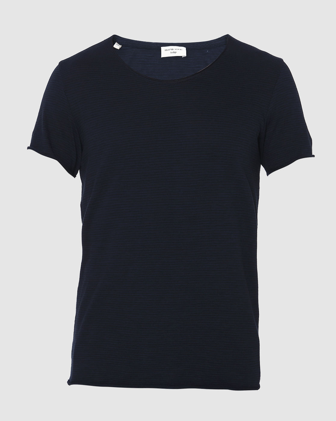 Blue Striped Crew Neck T-Shirt