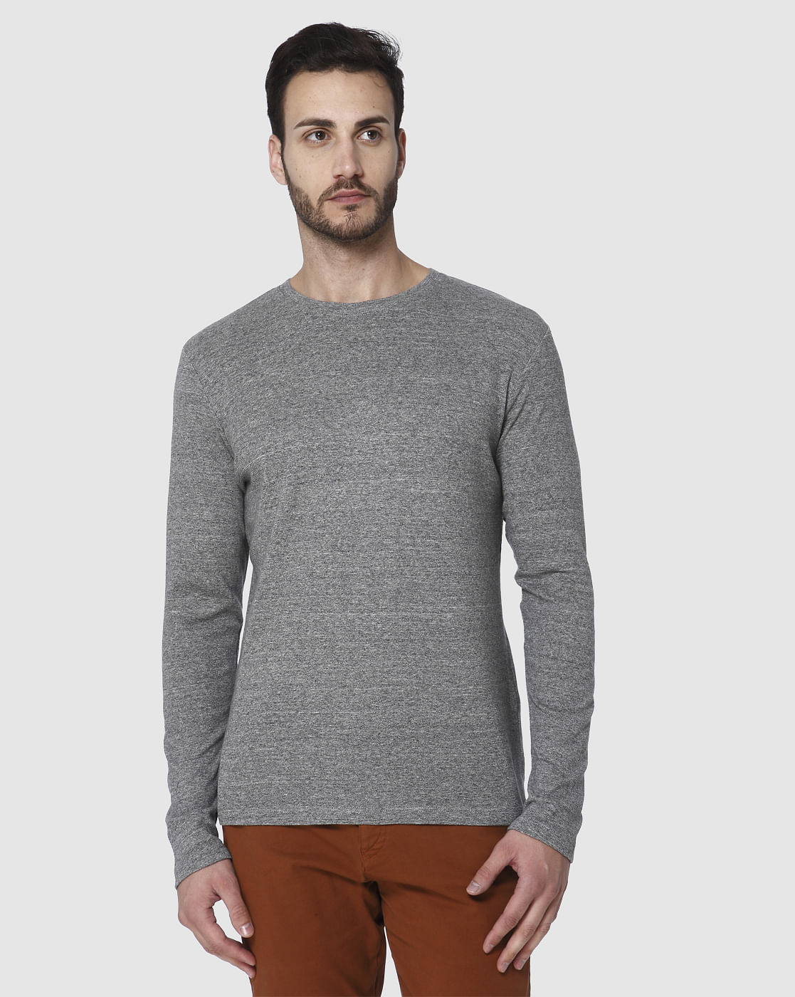 Grey Crew Neck Pullover