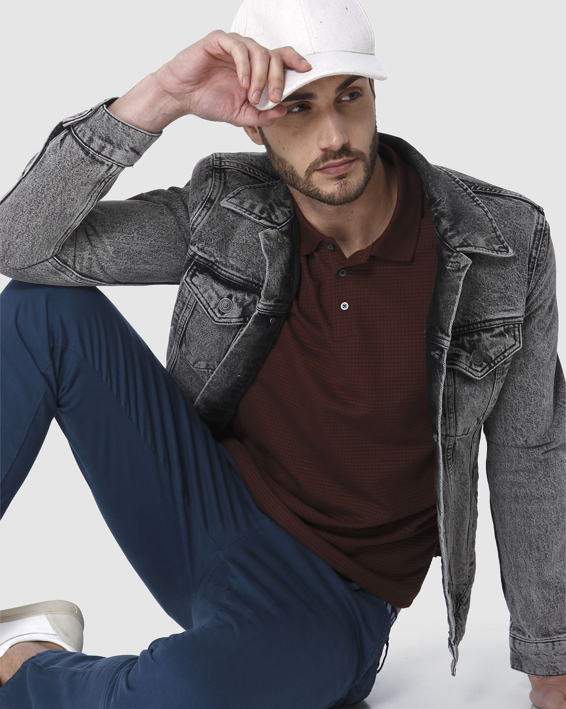 Burgundy Polo Neck T-Shirt