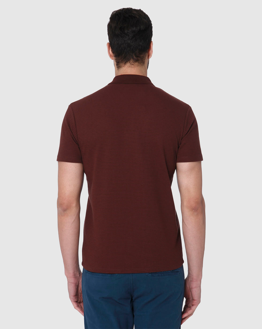 Burgundy Polo Neck T-Shirt