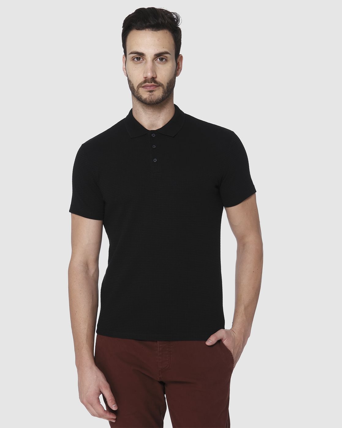 Black Polo Neck T-Shirt