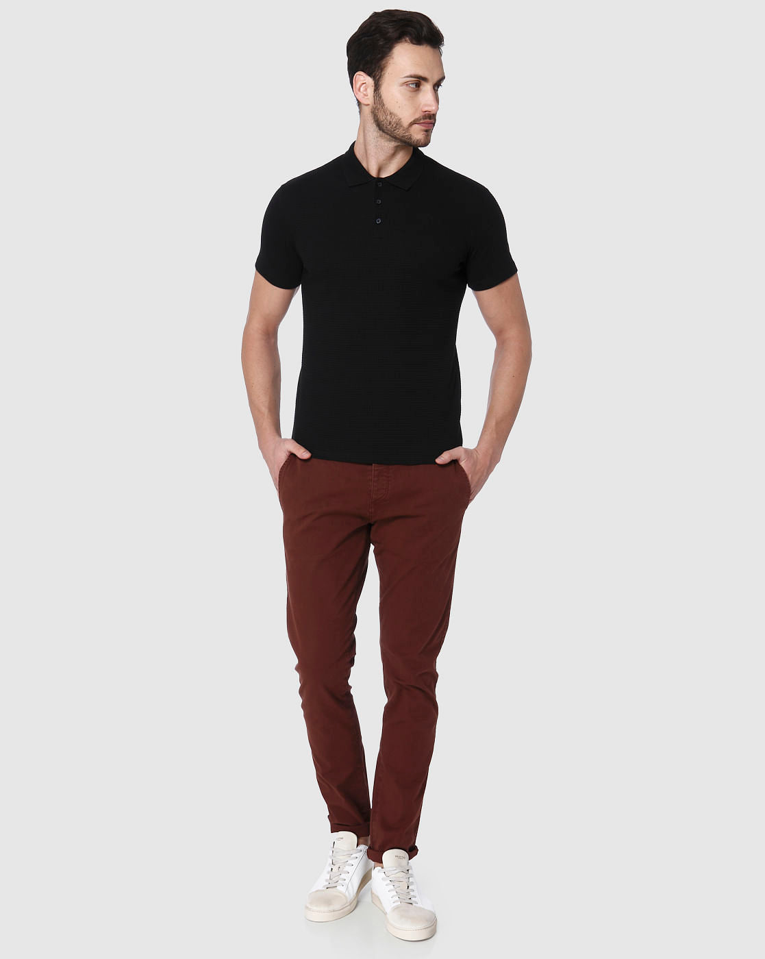 Black Polo Neck T-Shirt