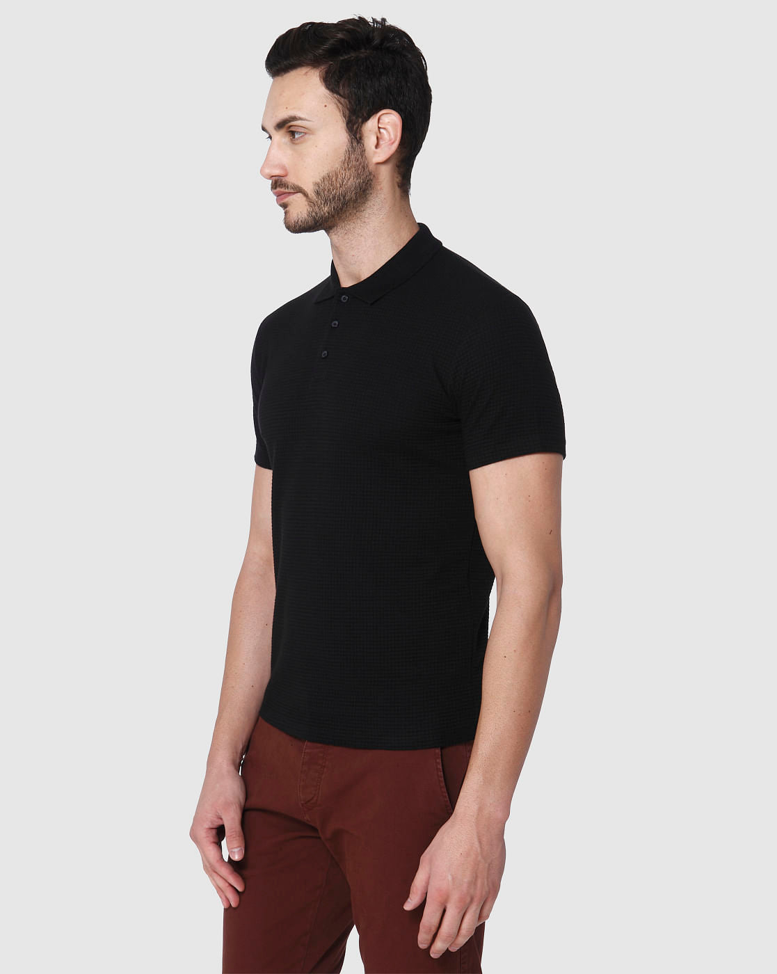 Black Polo Neck T-Shirt