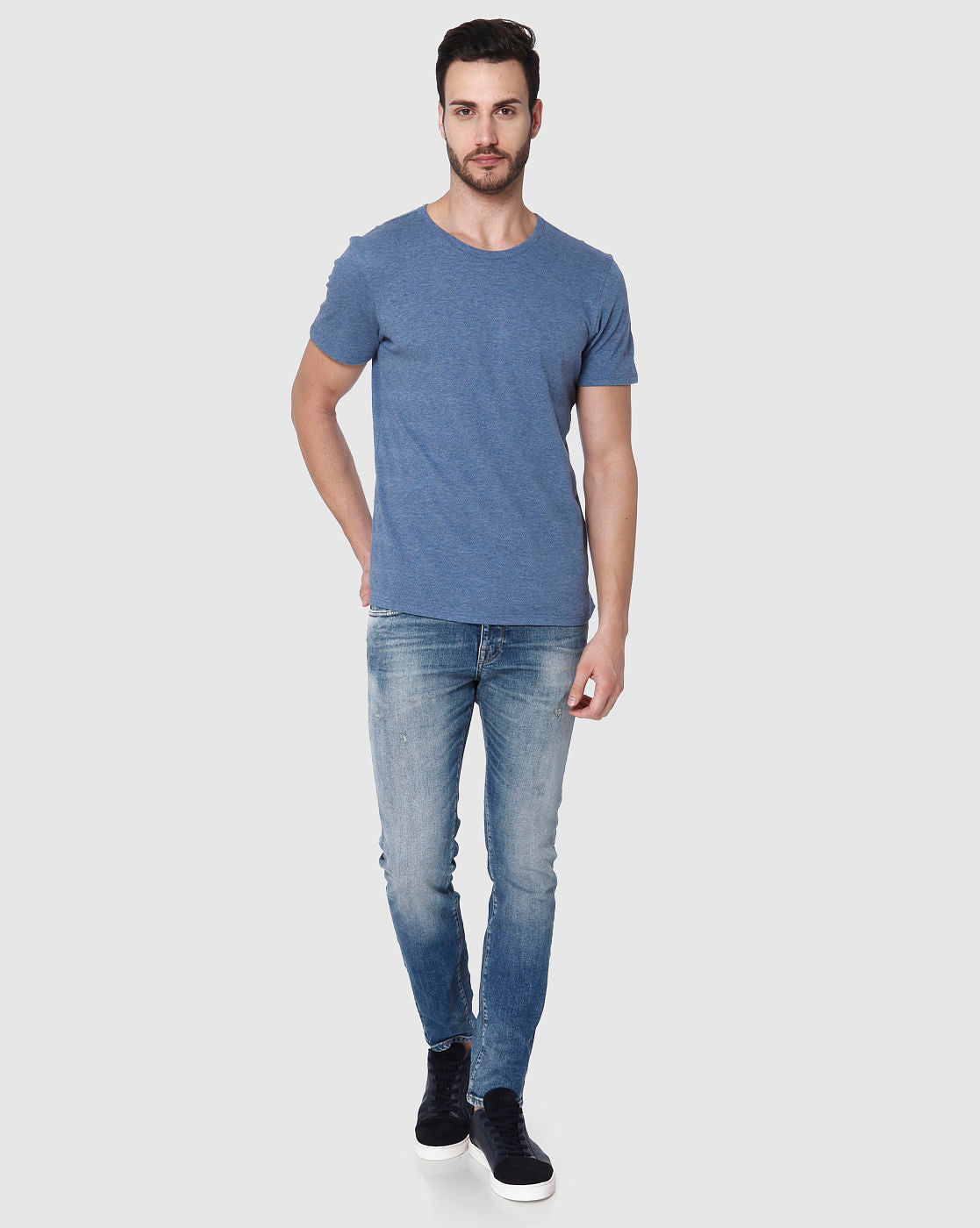 Blue Crew Neck T-Shirt