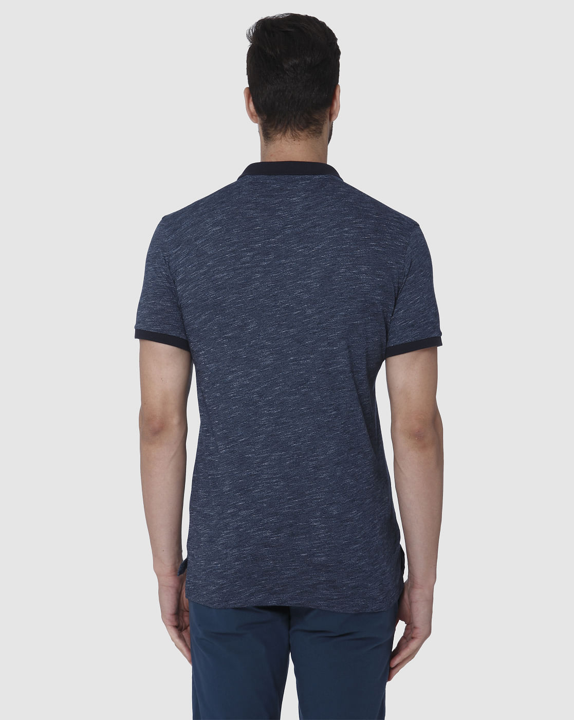 Navy Blue Polo Neck T-Shirt