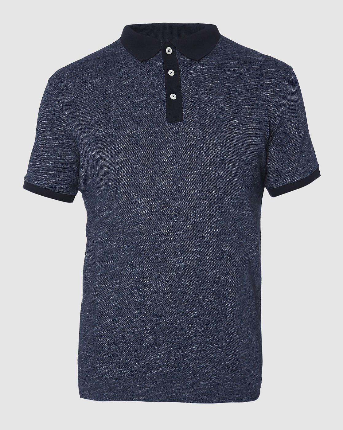 Navy Blue Polo Neck T-Shirt