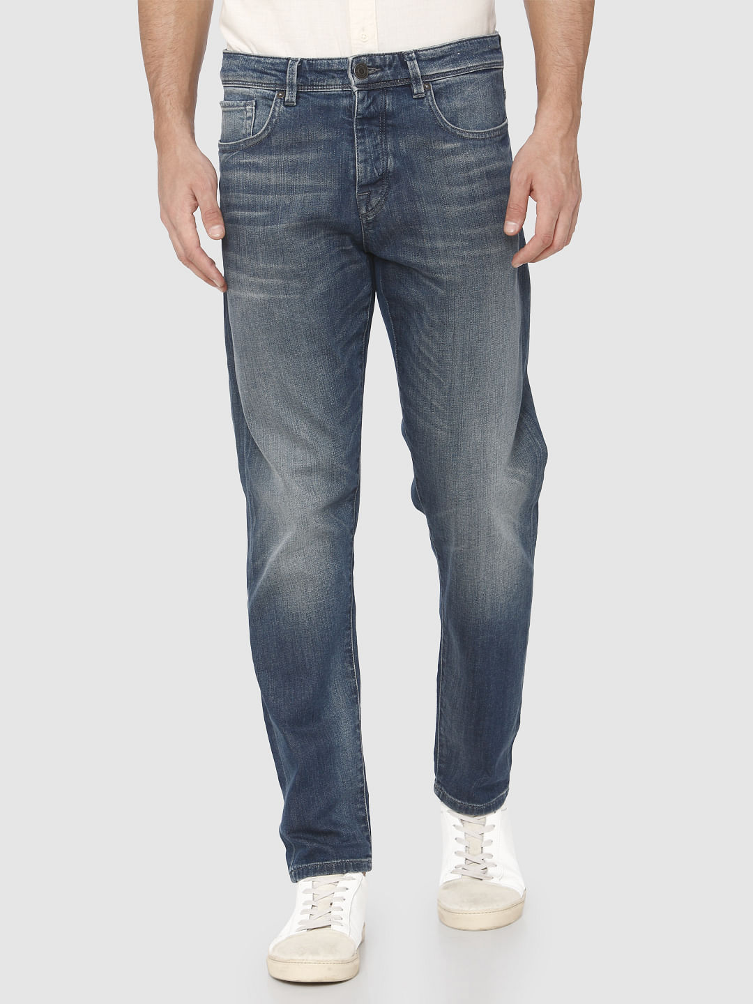 Dark Blue Toby Tapered Fit Jeans