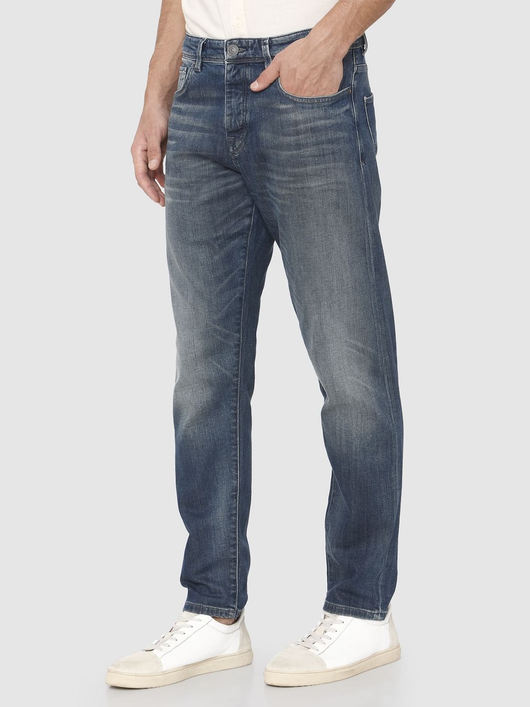 Dark Blue Toby Tapered Fit Jeans