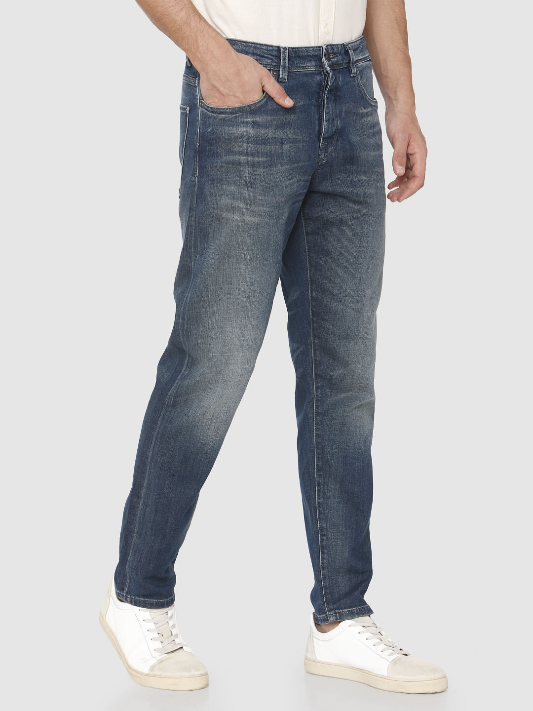 Dark Blue Toby Tapered Fit Jeans