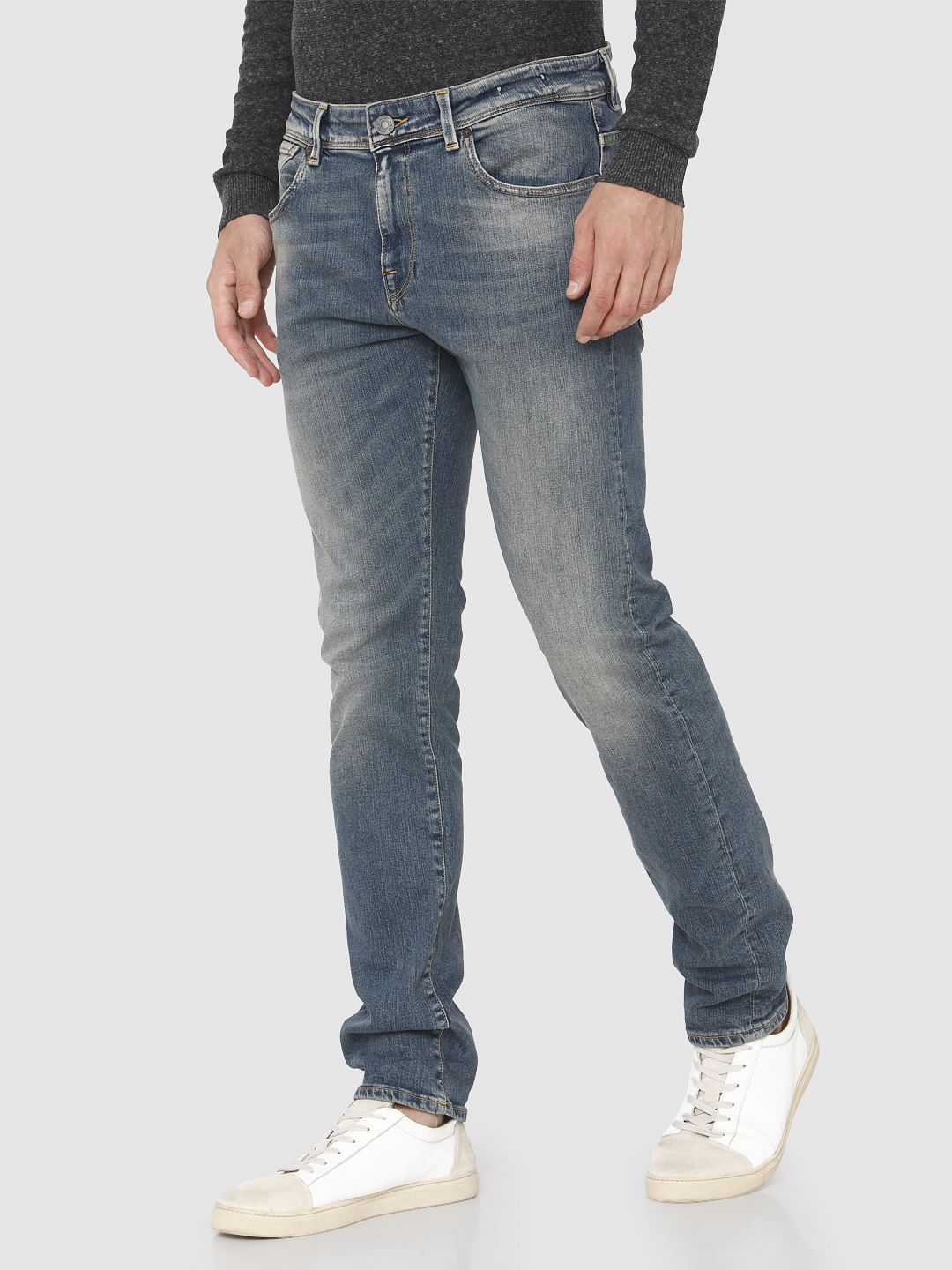 Light Blue Faded Leon Slim Fit Jeans