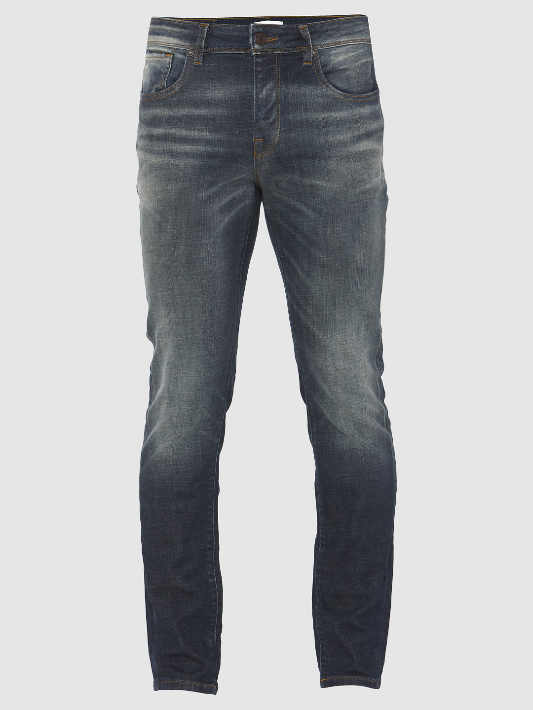 Dark Blue Faded Leon Slim Fit Jeans