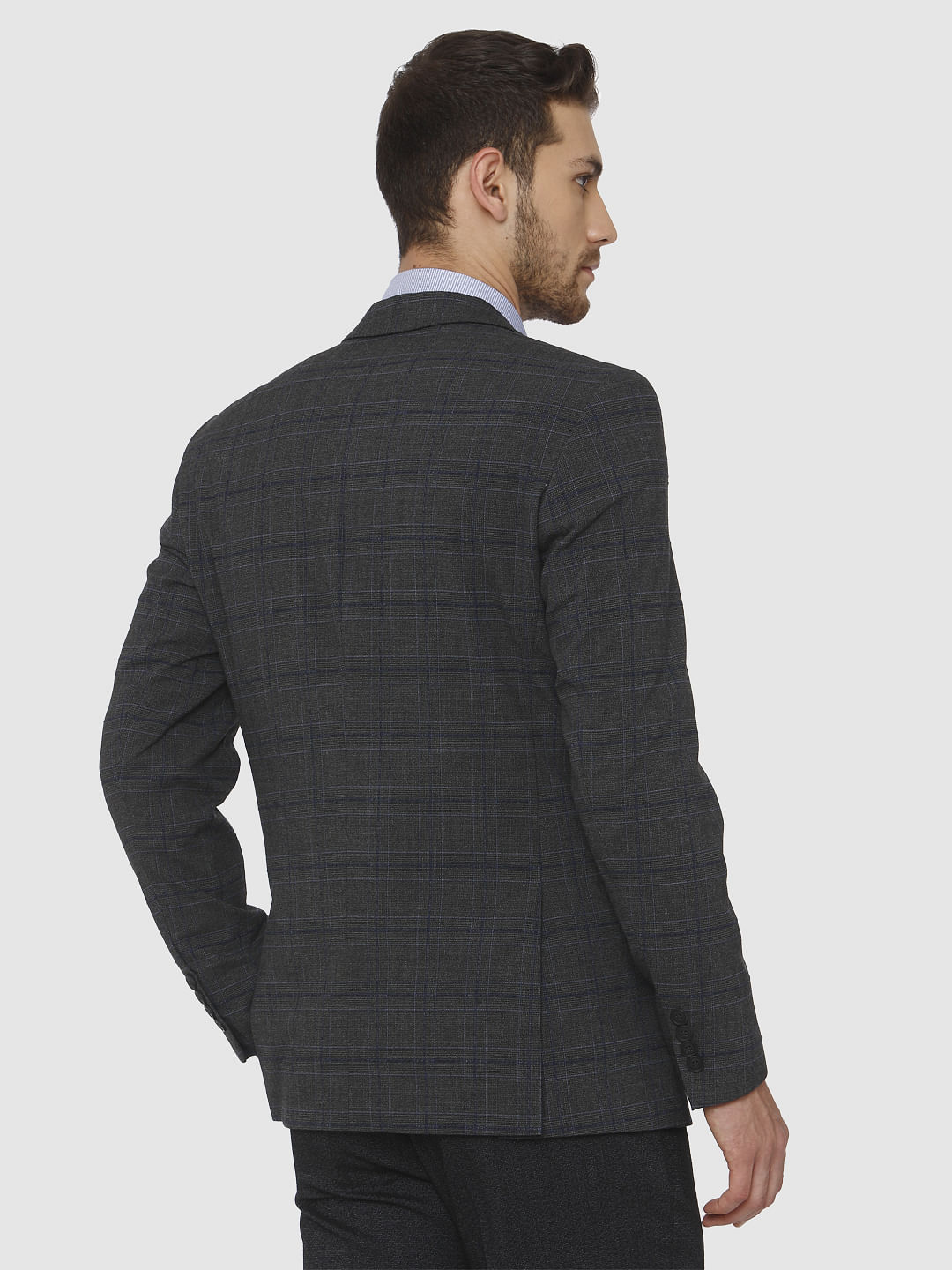 Grey Check Slim Fit Blazer