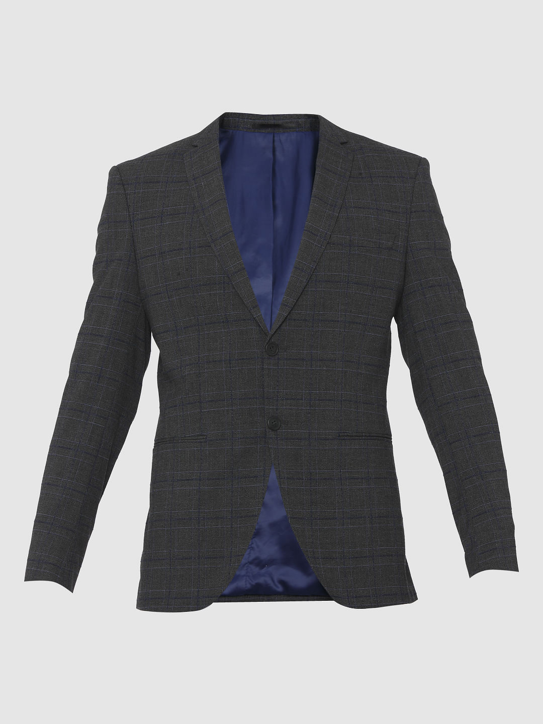 Grey Check Slim Fit Blazer