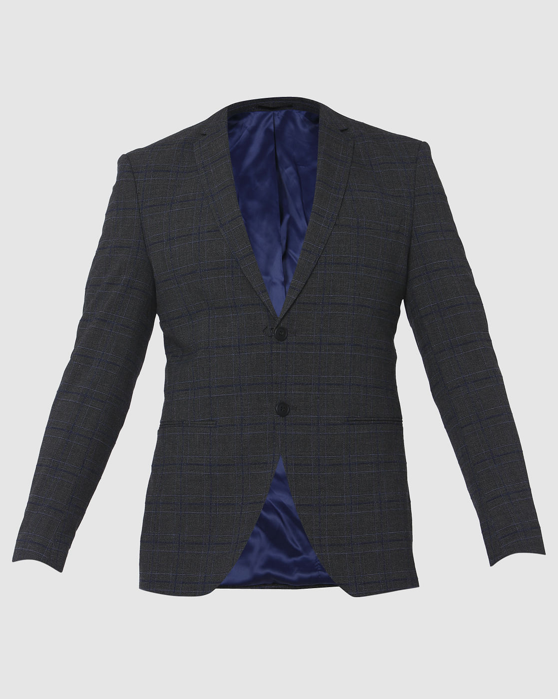Grey Check Slim Fit Blazer