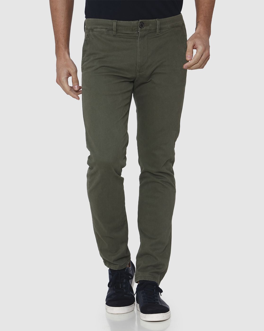 Green Slim Fit Pants