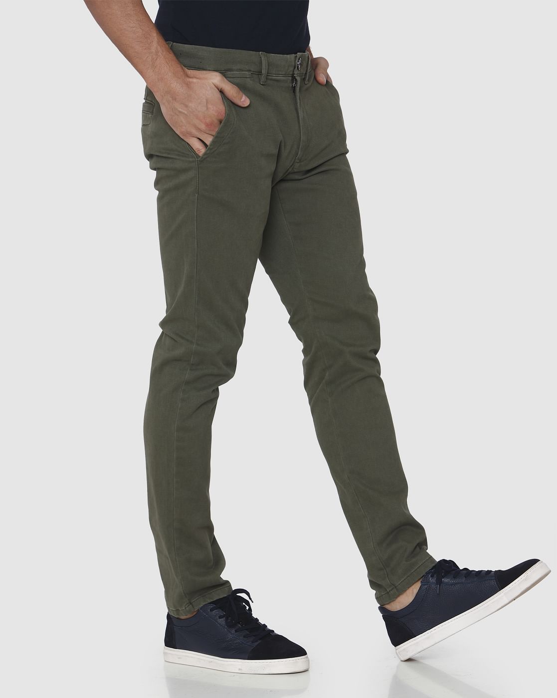Green Slim Fit Pants
