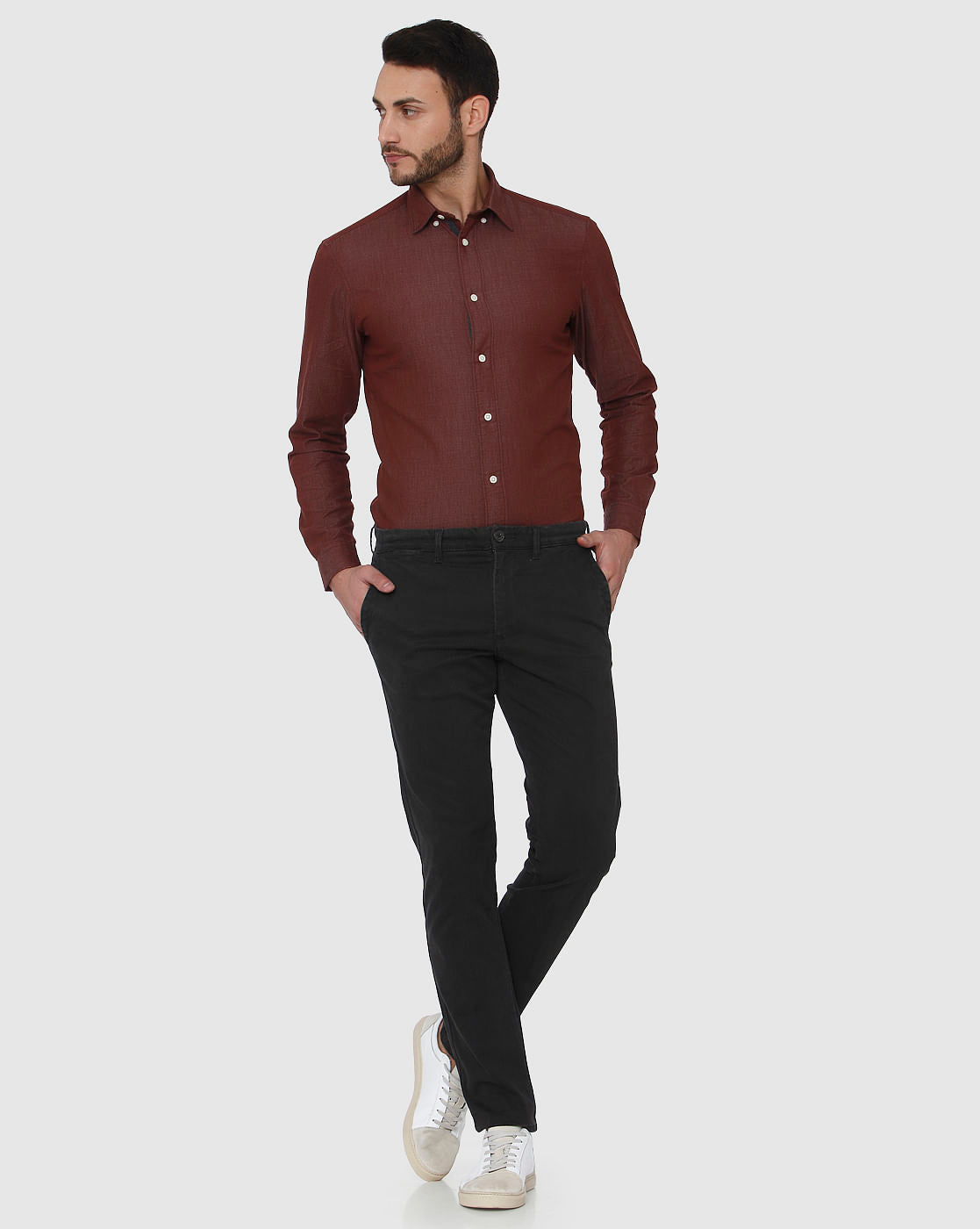 Black Faded Slim Fit Pants