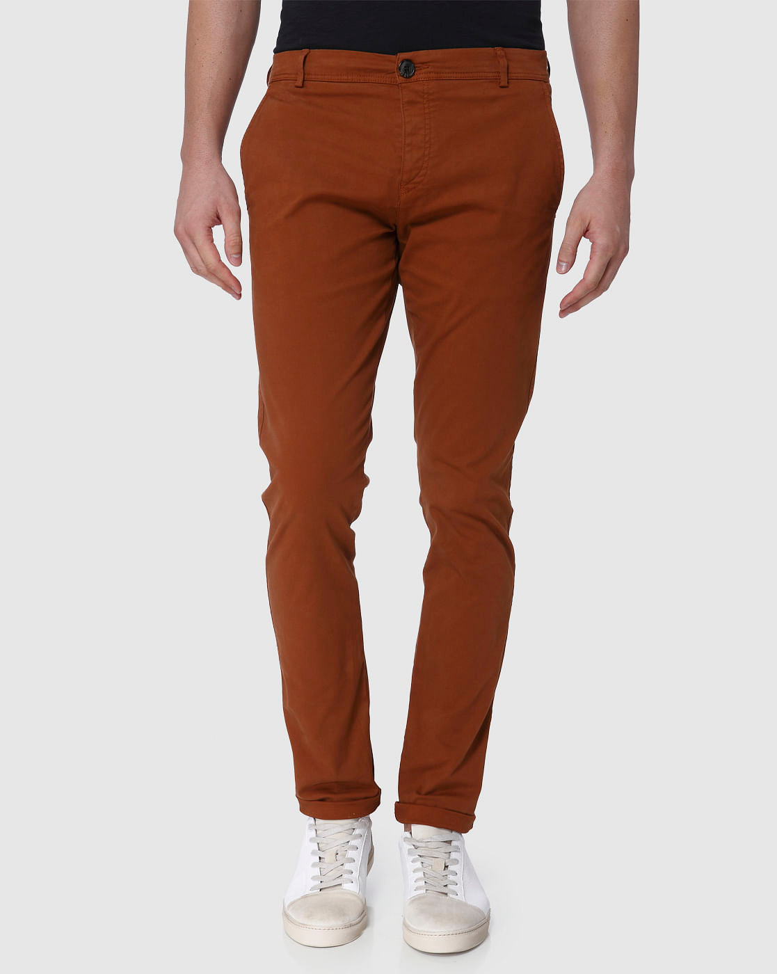 Brown Skinny Fit Pants