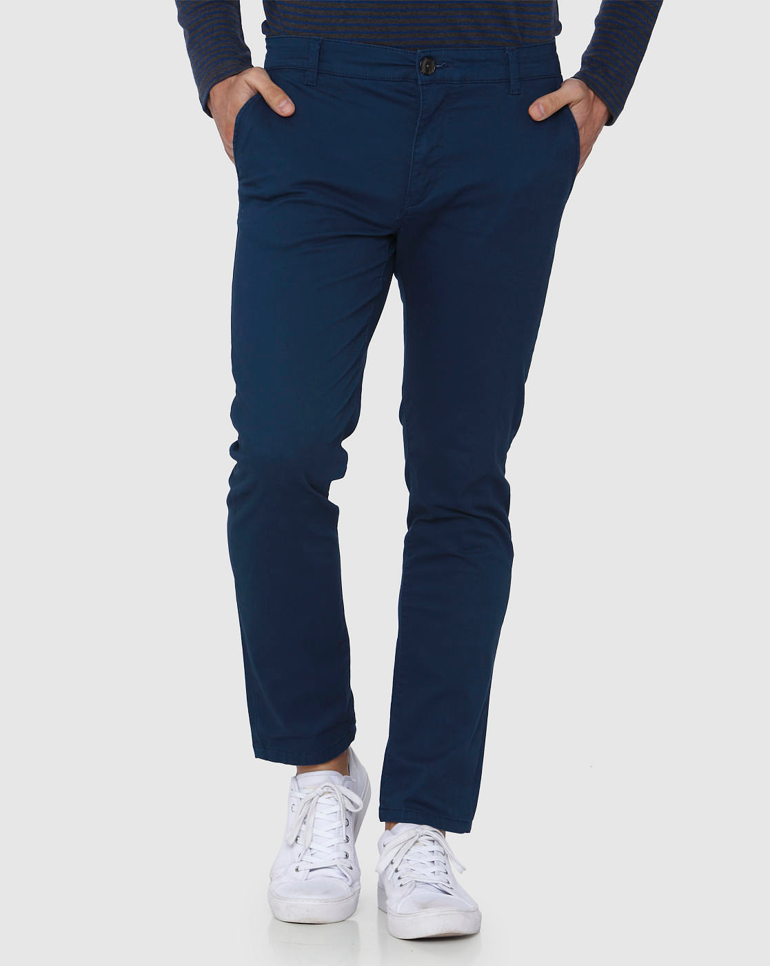 Blue Regular Fit Pants