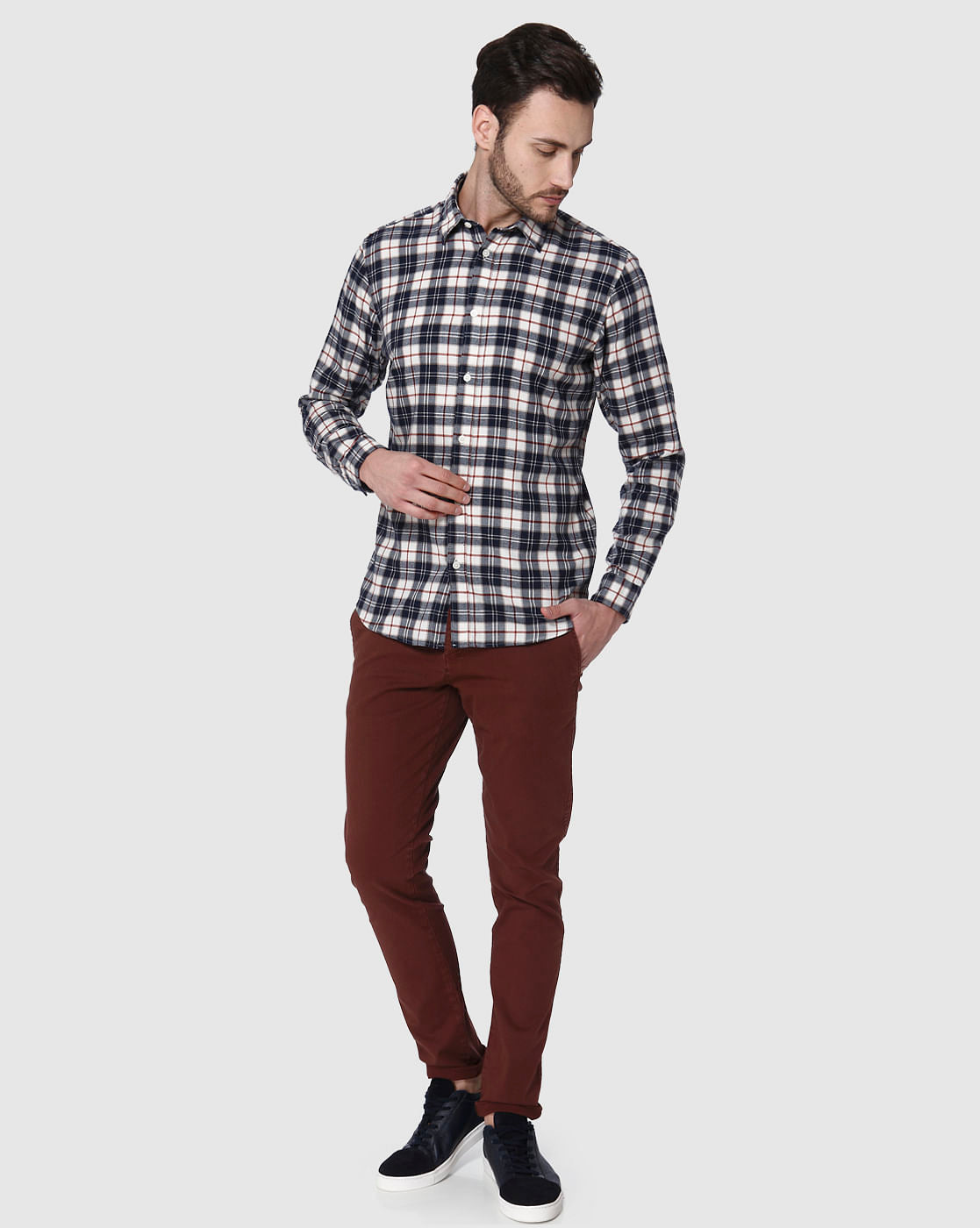 Blue Check Full Sleeves Shirt