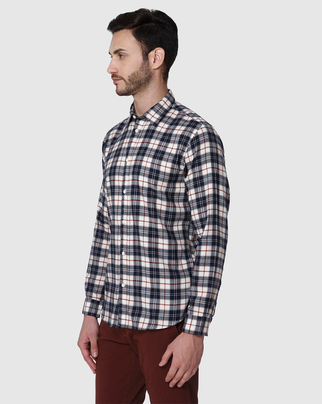 Blue Check Full Sleeves Shirt
