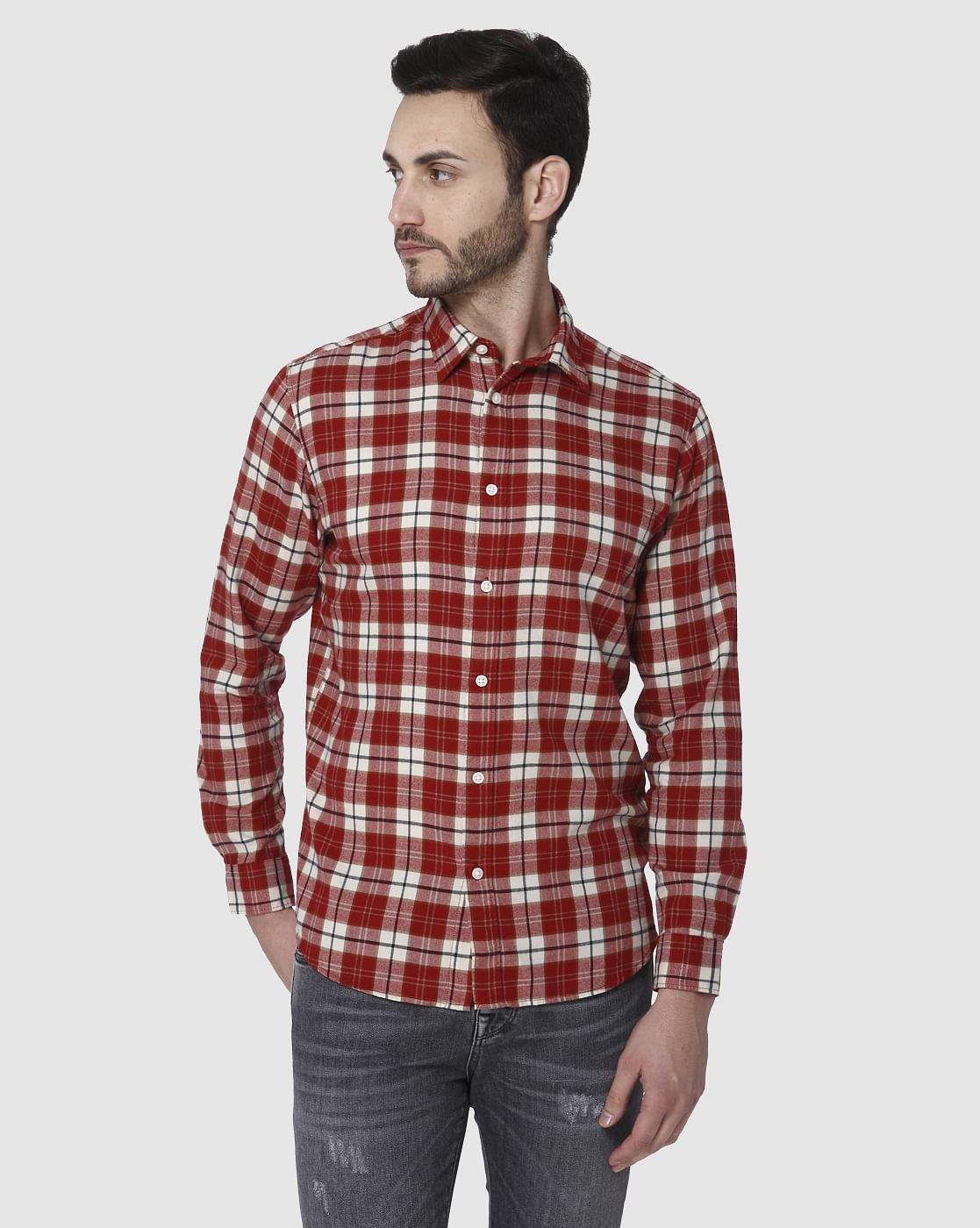 Red Check Full Sleeves Shirt