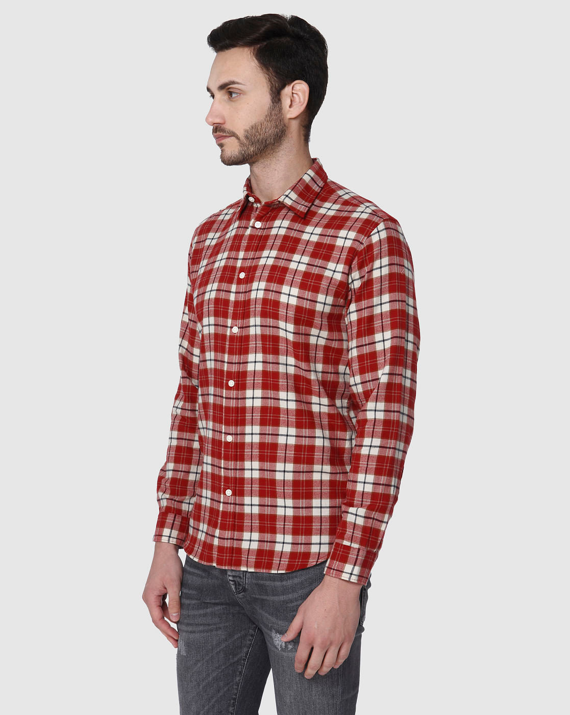 Red Check Full Sleeves Shirt