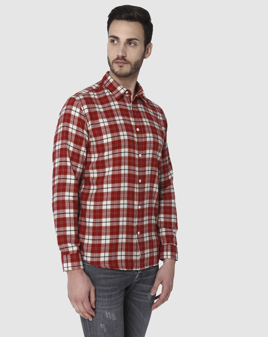 Red Check Full Sleeves Shirt