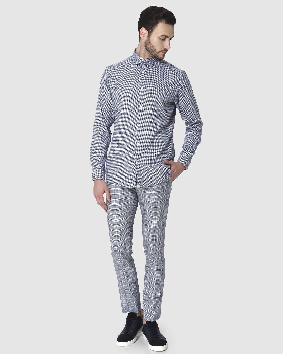 Blue Check Full Sleeves Shirt
