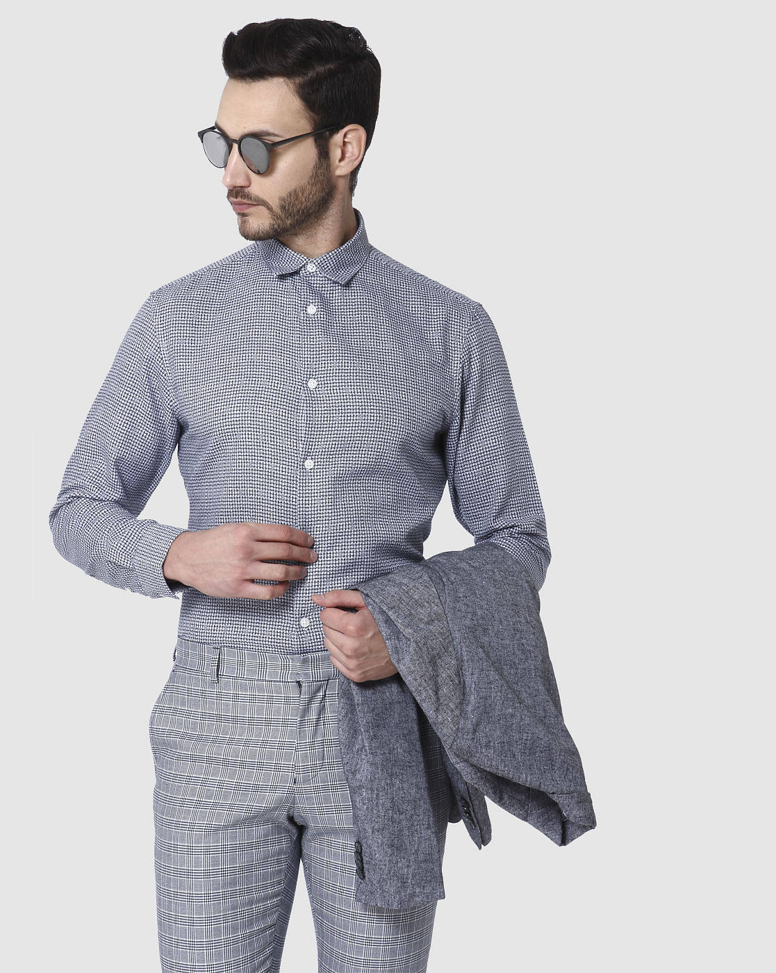 Blue Check Full Sleeves Shirt