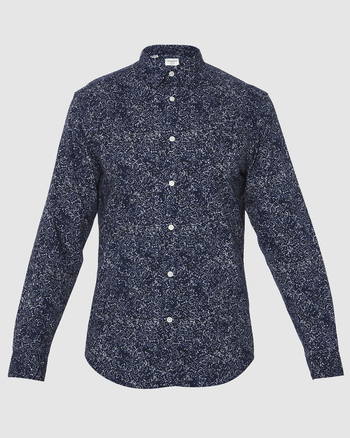 Blue Printed Full Sleeves Shirt