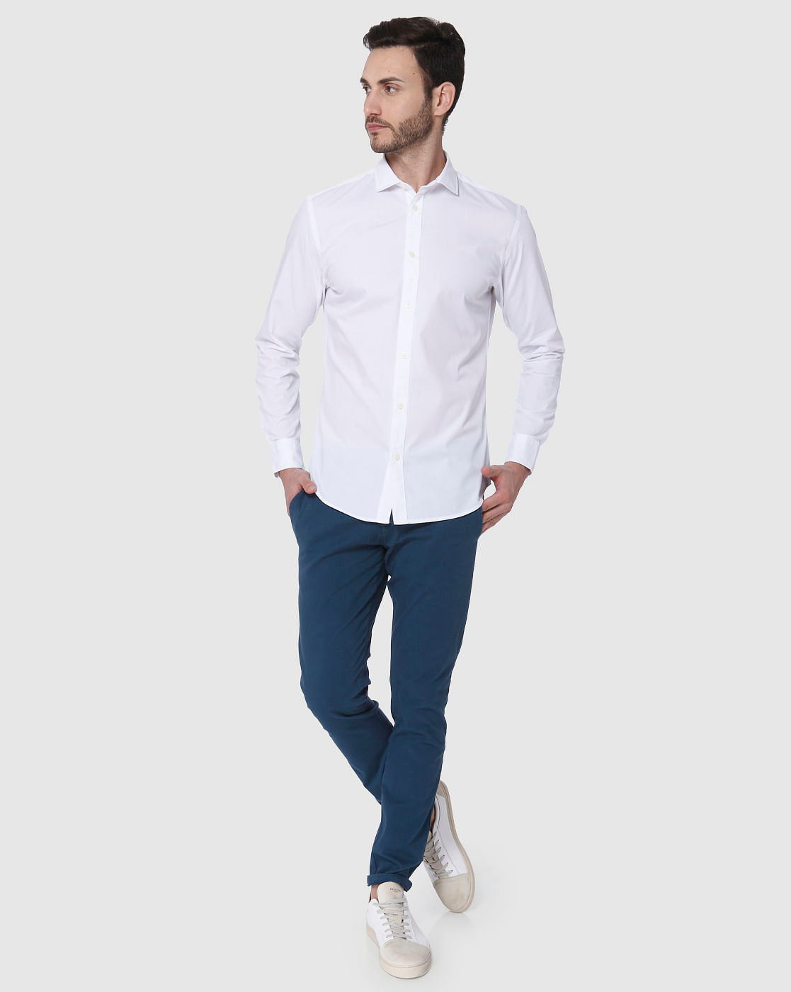 White Full Sleeves Shirt