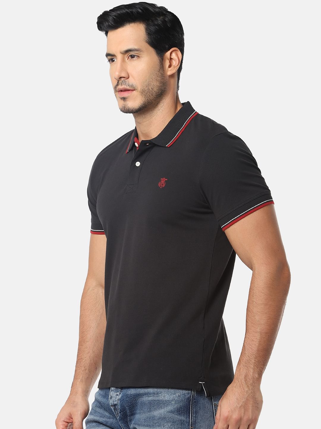 Black Slim Fit Polo T-Shirt