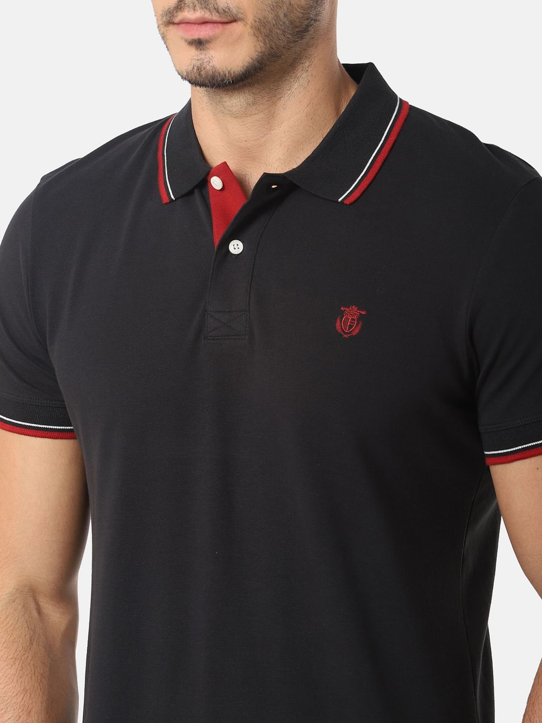 Black Slim Fit Polo T-Shirt