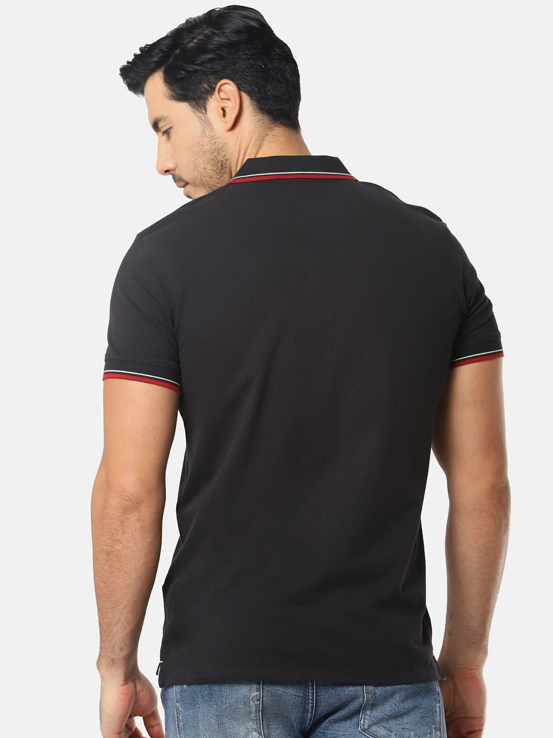 Black Slim Fit Polo T-Shirt