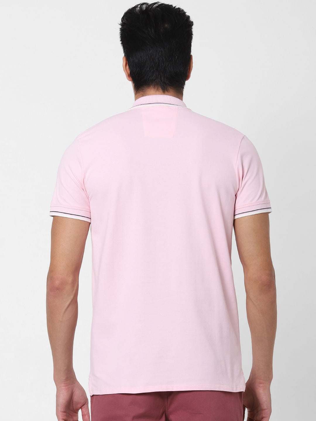 Pink Polo Neck T-Shirt