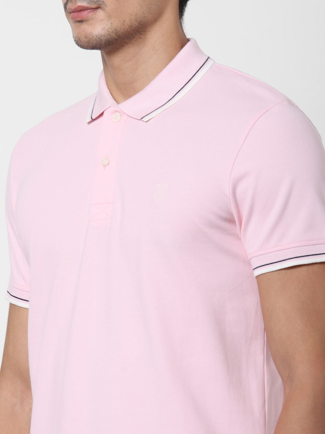Pink Polo Neck T-Shirt