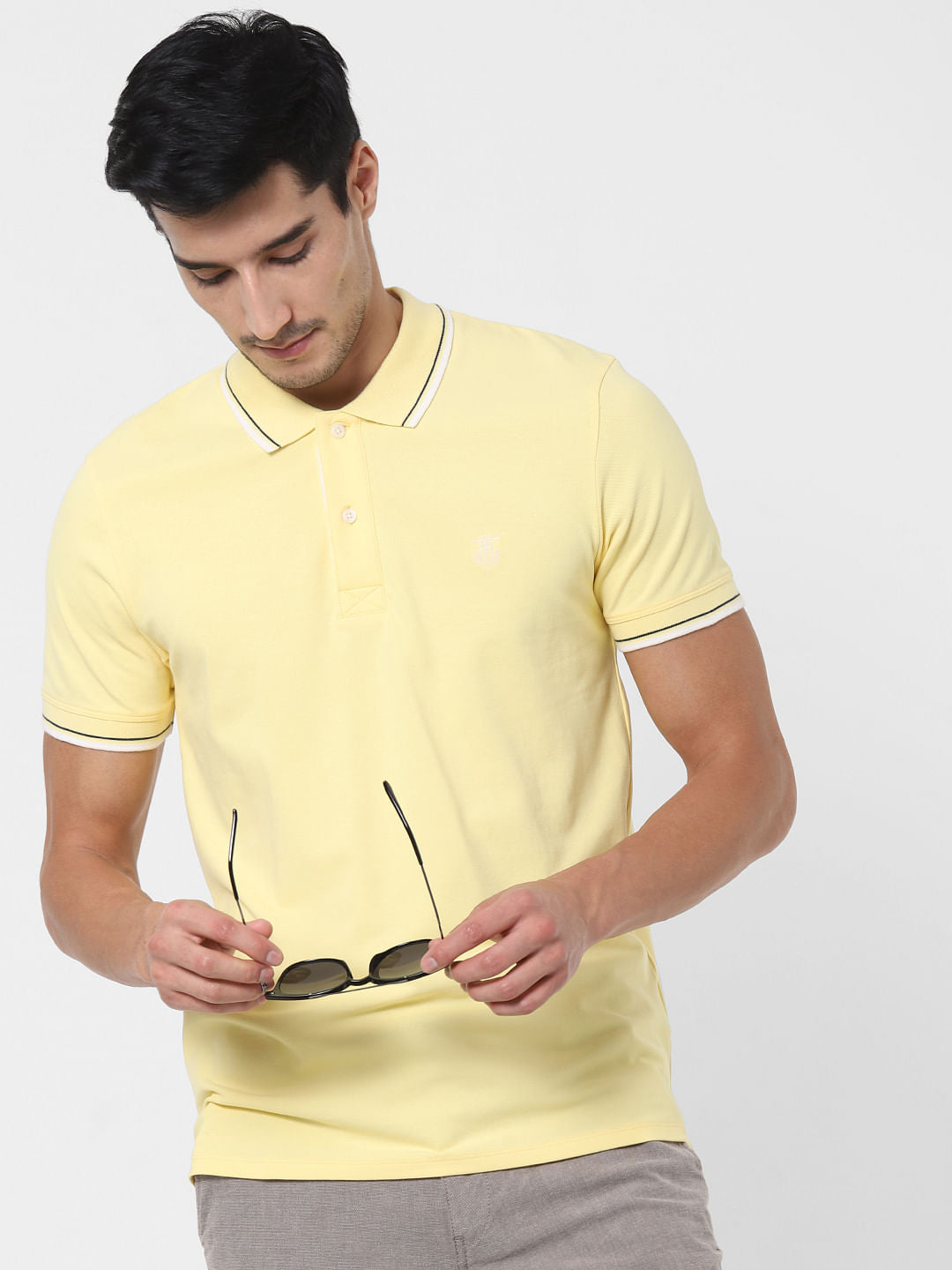 Yellow Polo Neck T-Shirt