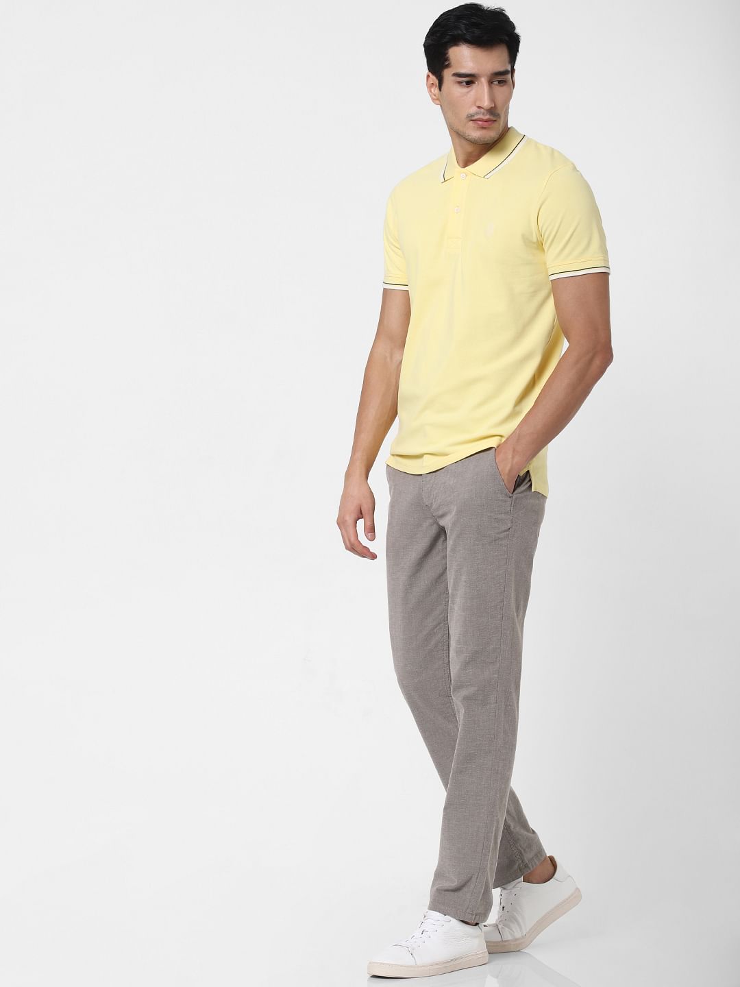 Yellow Polo Neck T-Shirt