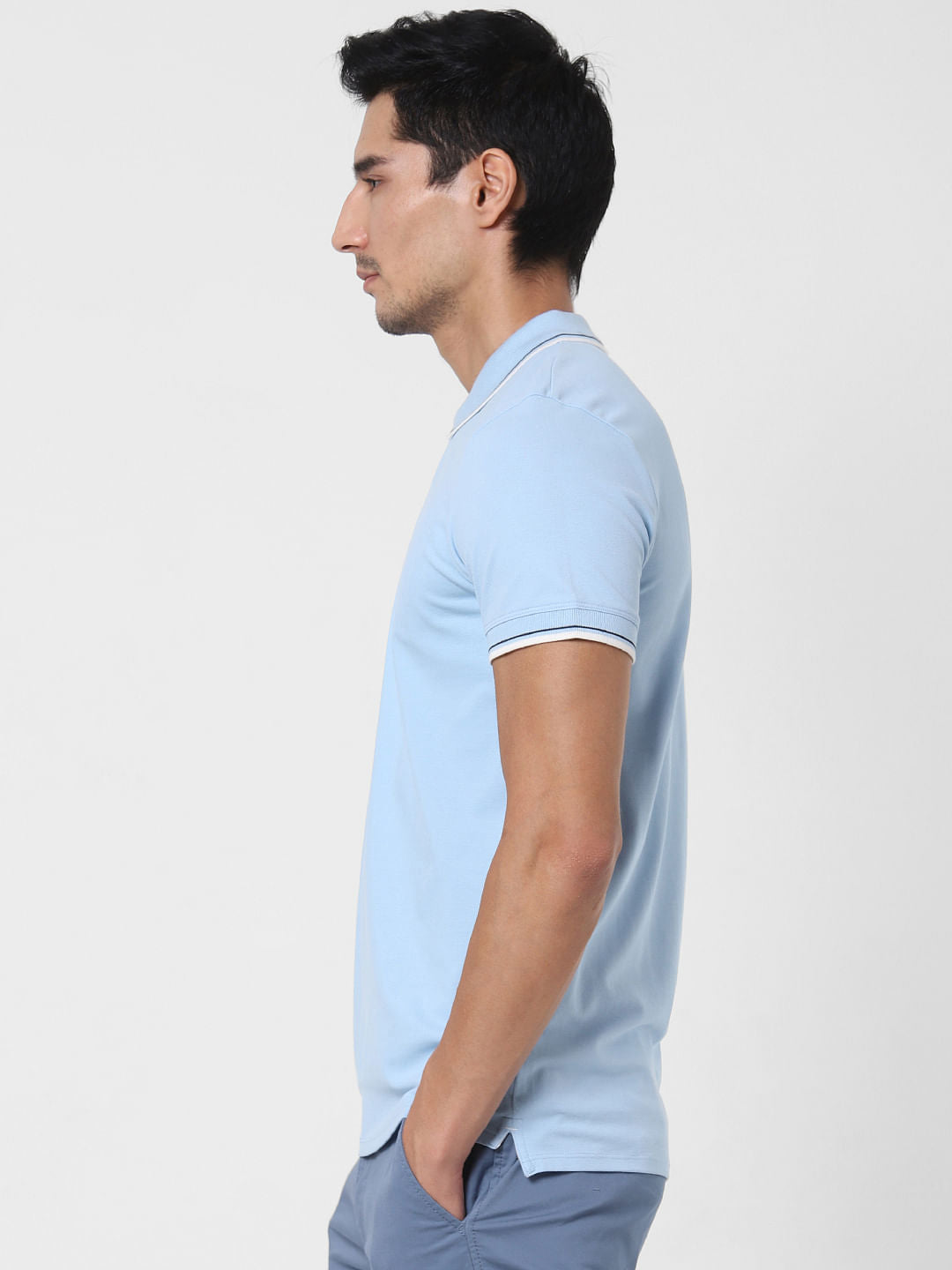 Blue Polo Neck T-Shirt