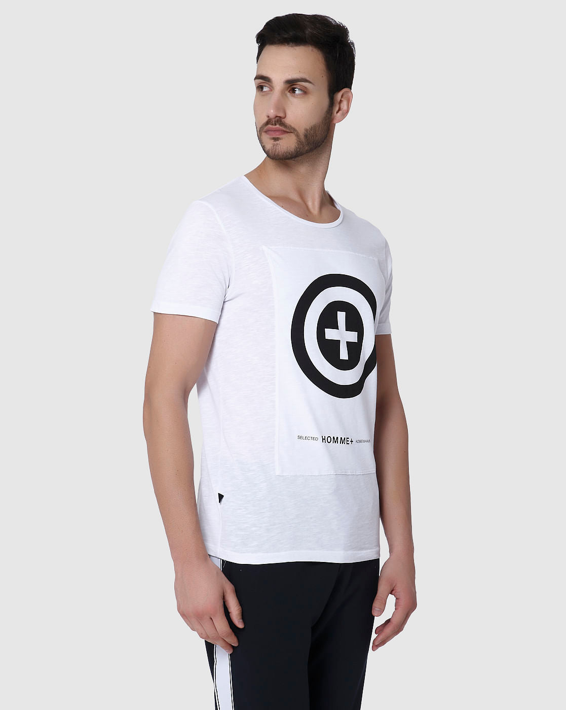 White Printed Crew Neck T-Shirt