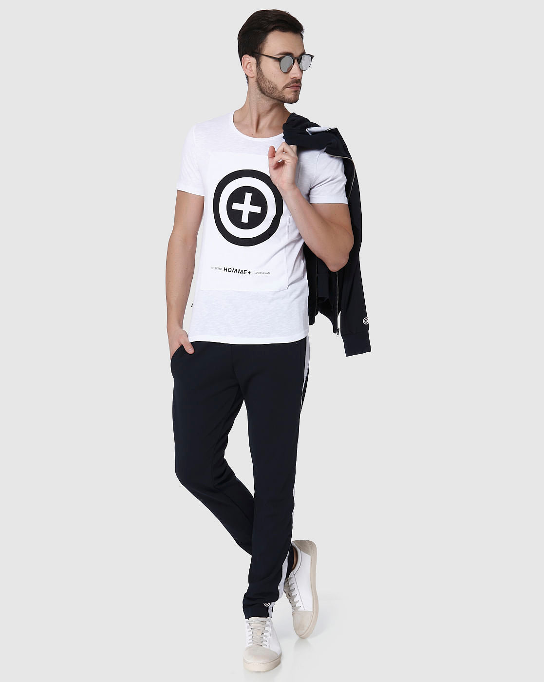 White Printed Crew Neck T-Shirt