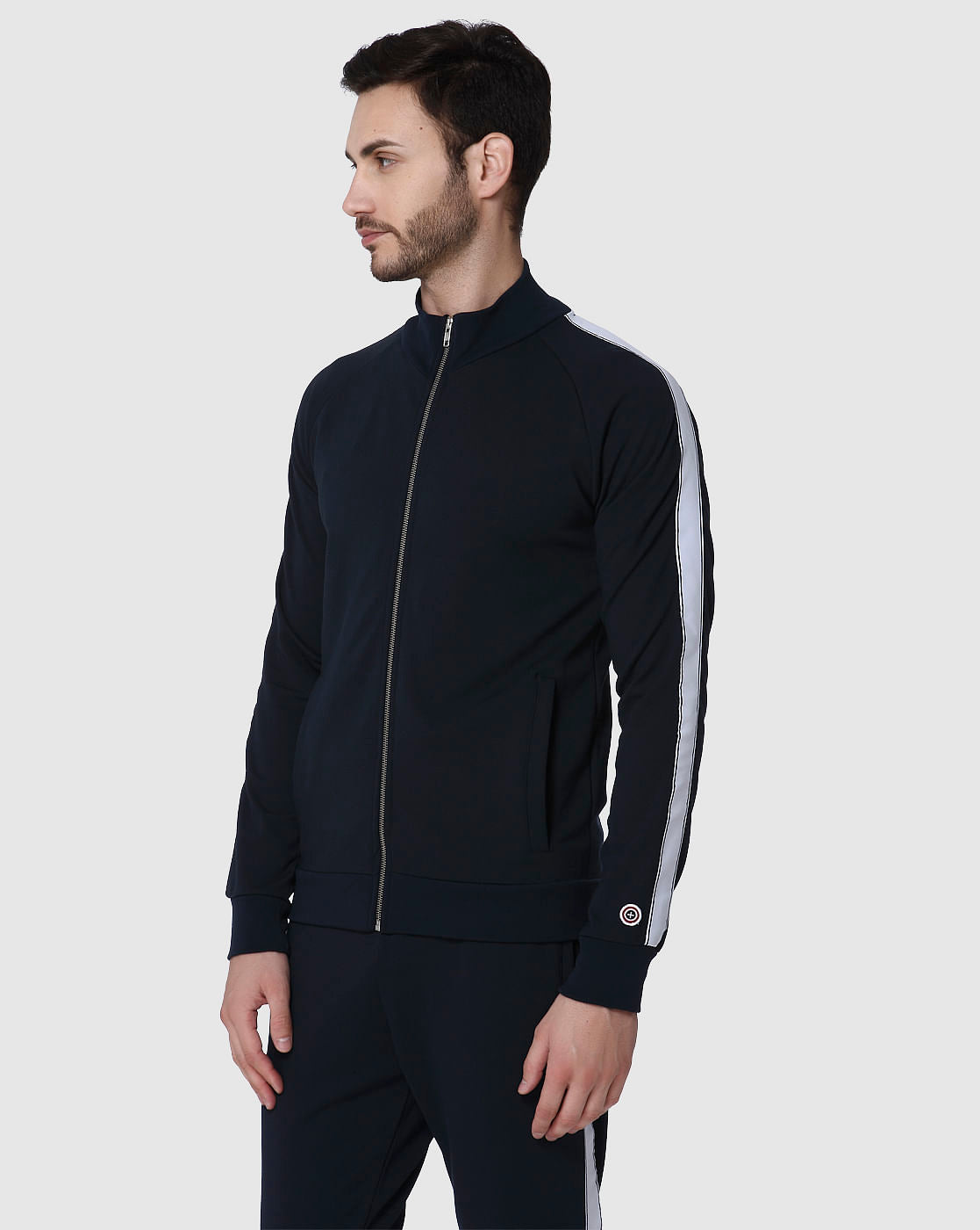 Navy Blue Tape Detail Jacket