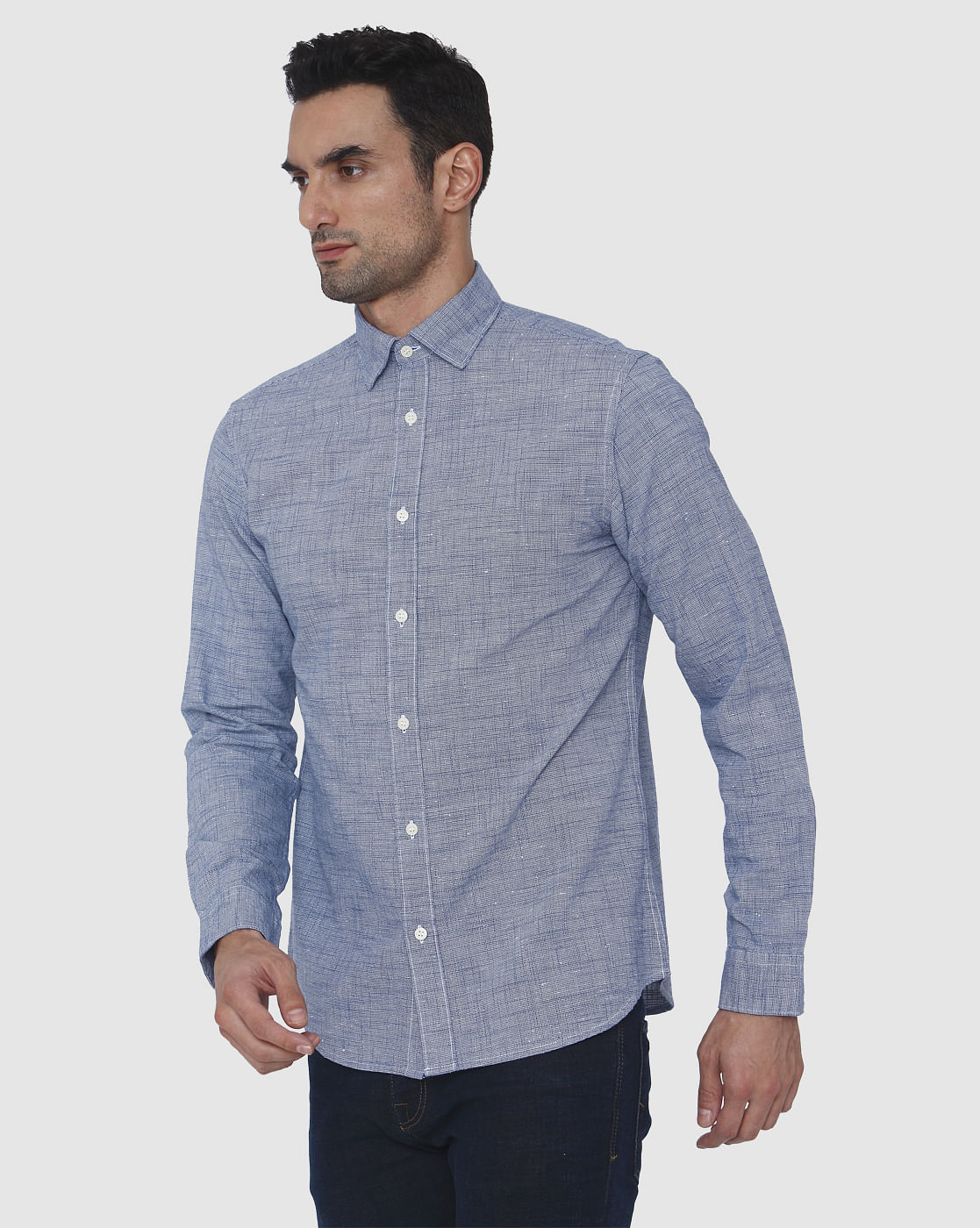 Blue Check Full Sleeves Shirt
