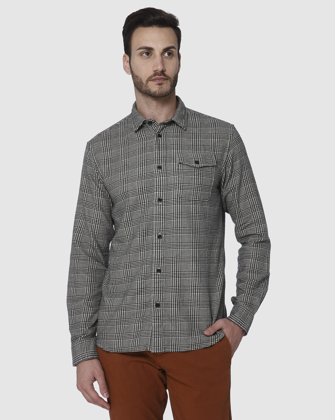 Black Check Full Sleeves Shirt