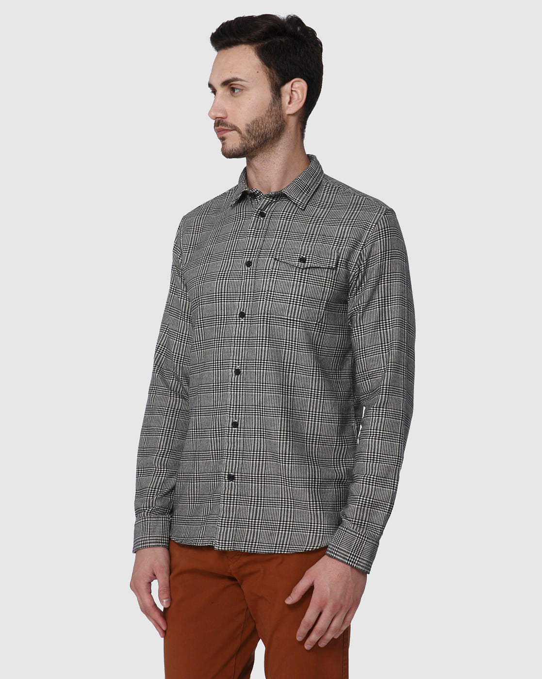 Black Check Full Sleeves Shirt